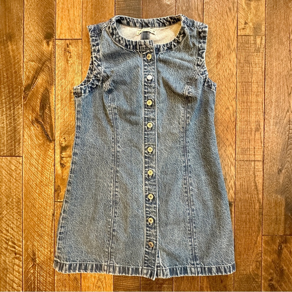 Abercrombie & Fitch Denim Button Front Mini Dress Size MP